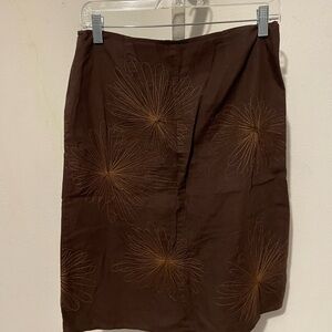 Dynamite Brown Floral Pencil Skirt